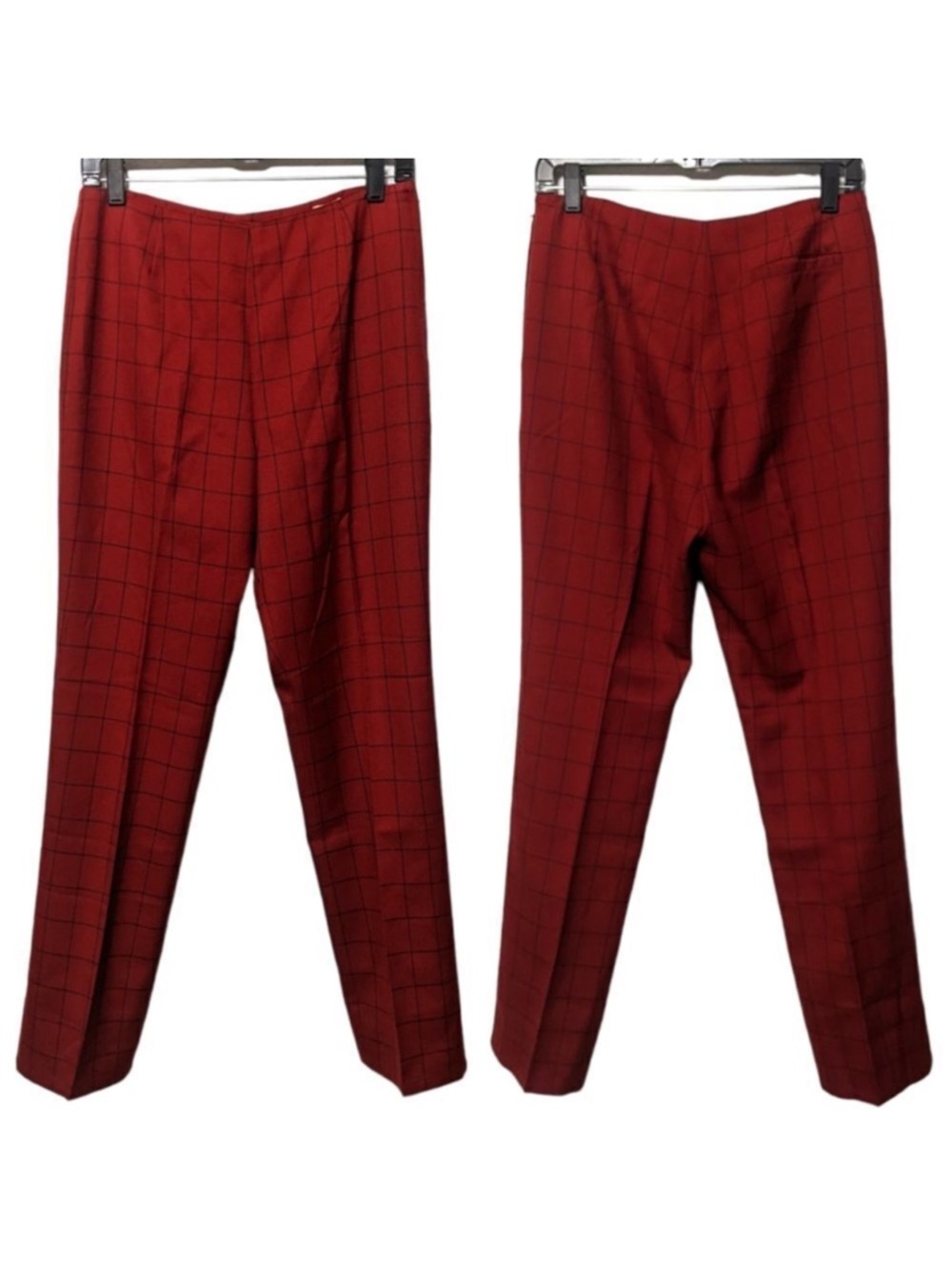 J. CREW Plaid Check Flat Front Wool Blend Pants 10